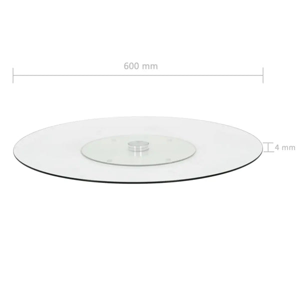 Vidaxl rotating serving plate transparent 60 cm tempered