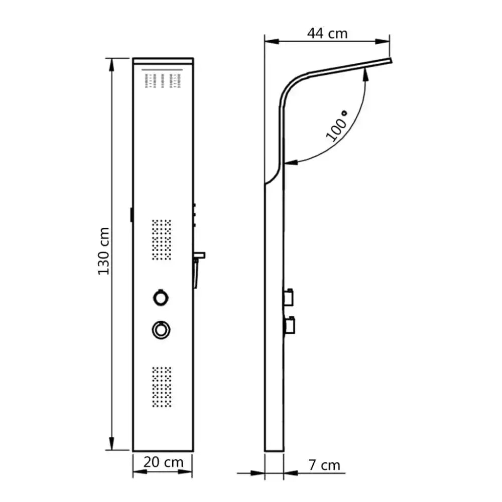 Vidaxl shower panel unit aluminium 20x44x130 cm white Nexellus