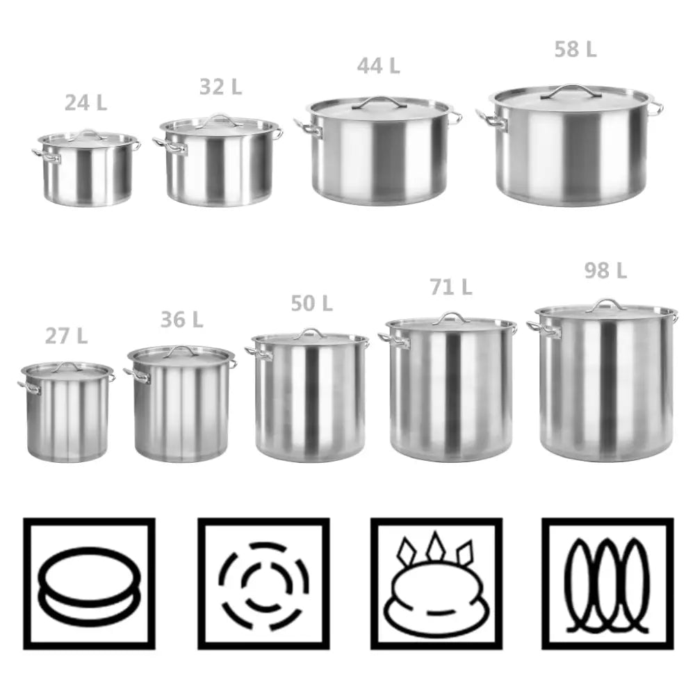 Vidaxl stock pot 35 l 36x36 cm stainless steel - Silver