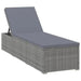 Vidaxl sun lounger with cushion and tea table poly rattan grey Nexellus