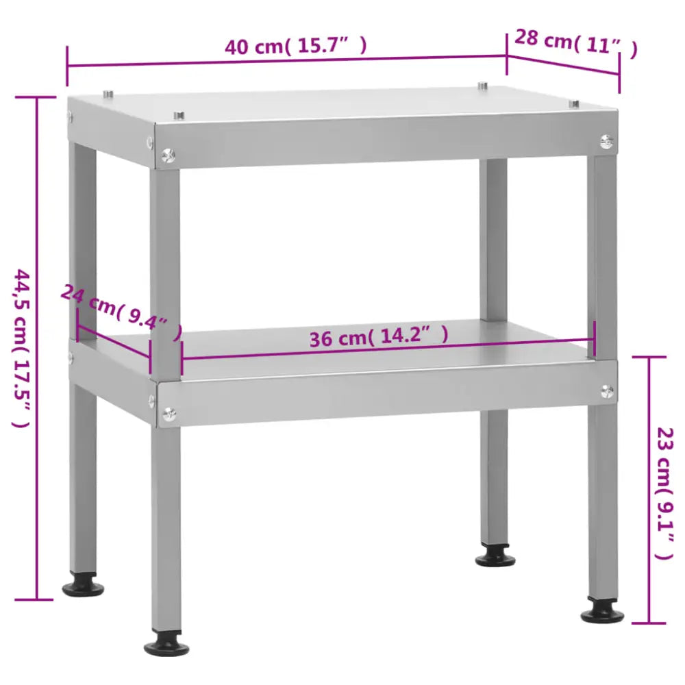 Vidaxl table for oven smoker 40x28x44.5 cm galvanised steel