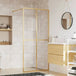 Vidaxl walk-in shower wall with clear esg glass gold 80x195 cm Nexellus