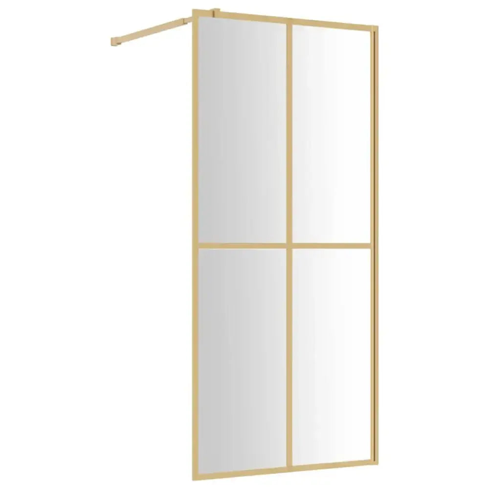 Vidaxl walk-in shower wall with clear esg glass gold 80x195 cm Nexellus