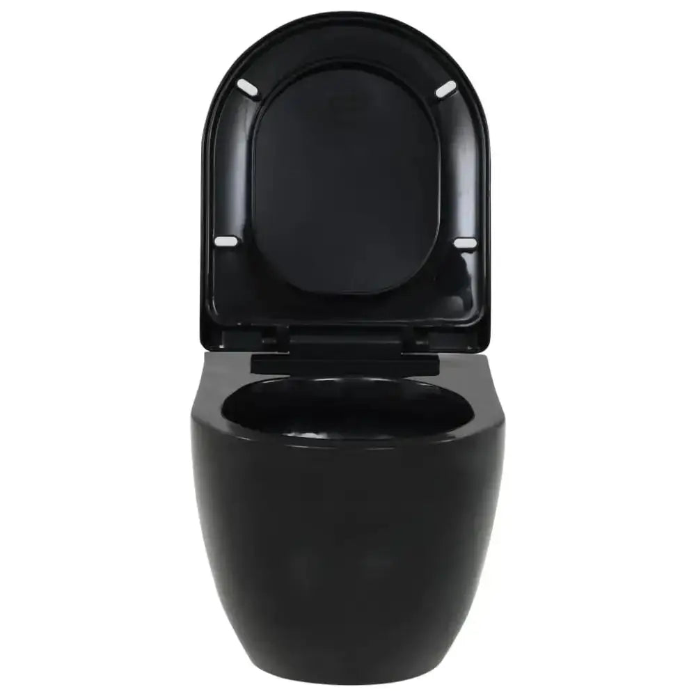 Vidaxl wall-hung toilet ceramic black Nexellus