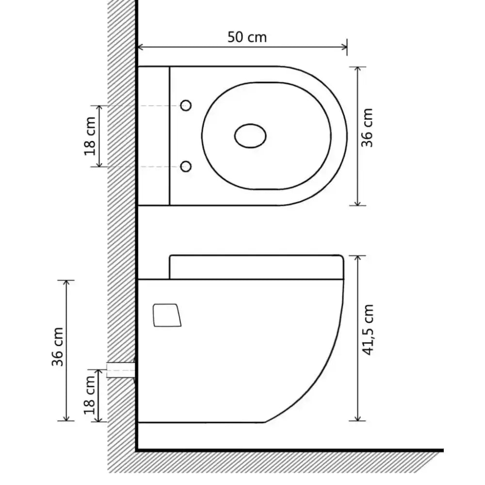 Vidaxl wall-hung toilet ceramic black Nexellus