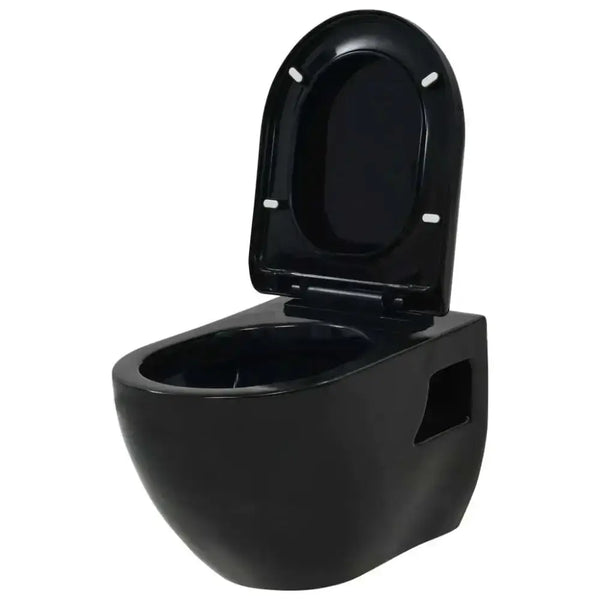 Vidaxl wall-hung toilet ceramic black Nexellus