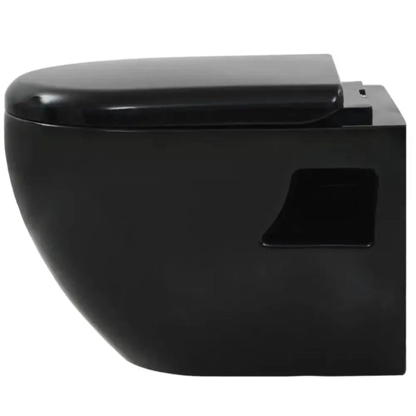 Vidaxl wall-hung toilet ceramic black Nexellus