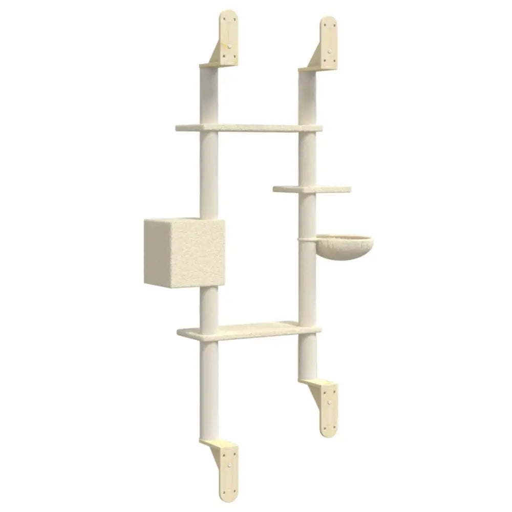 Vidaxl wall-mounted cat tree with scratching post cream 180