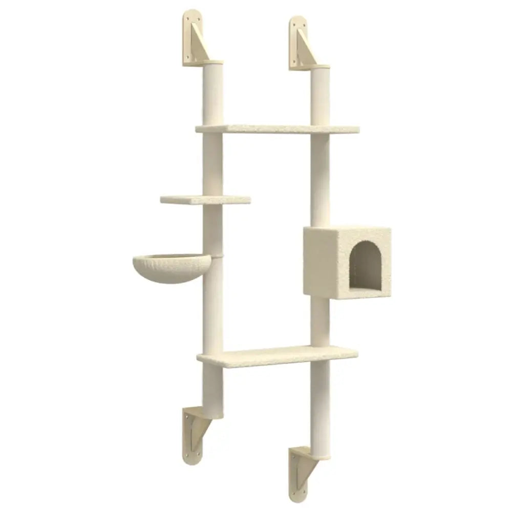 Vidaxl wall-mounted cat tree with scratching post cream 180