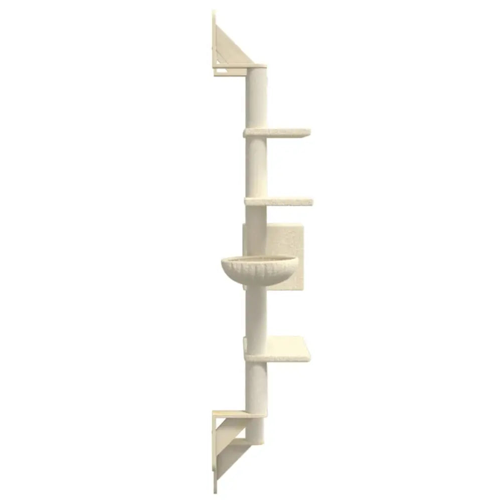 Vidaxl wall-mounted cat tree with scratching post cream 180