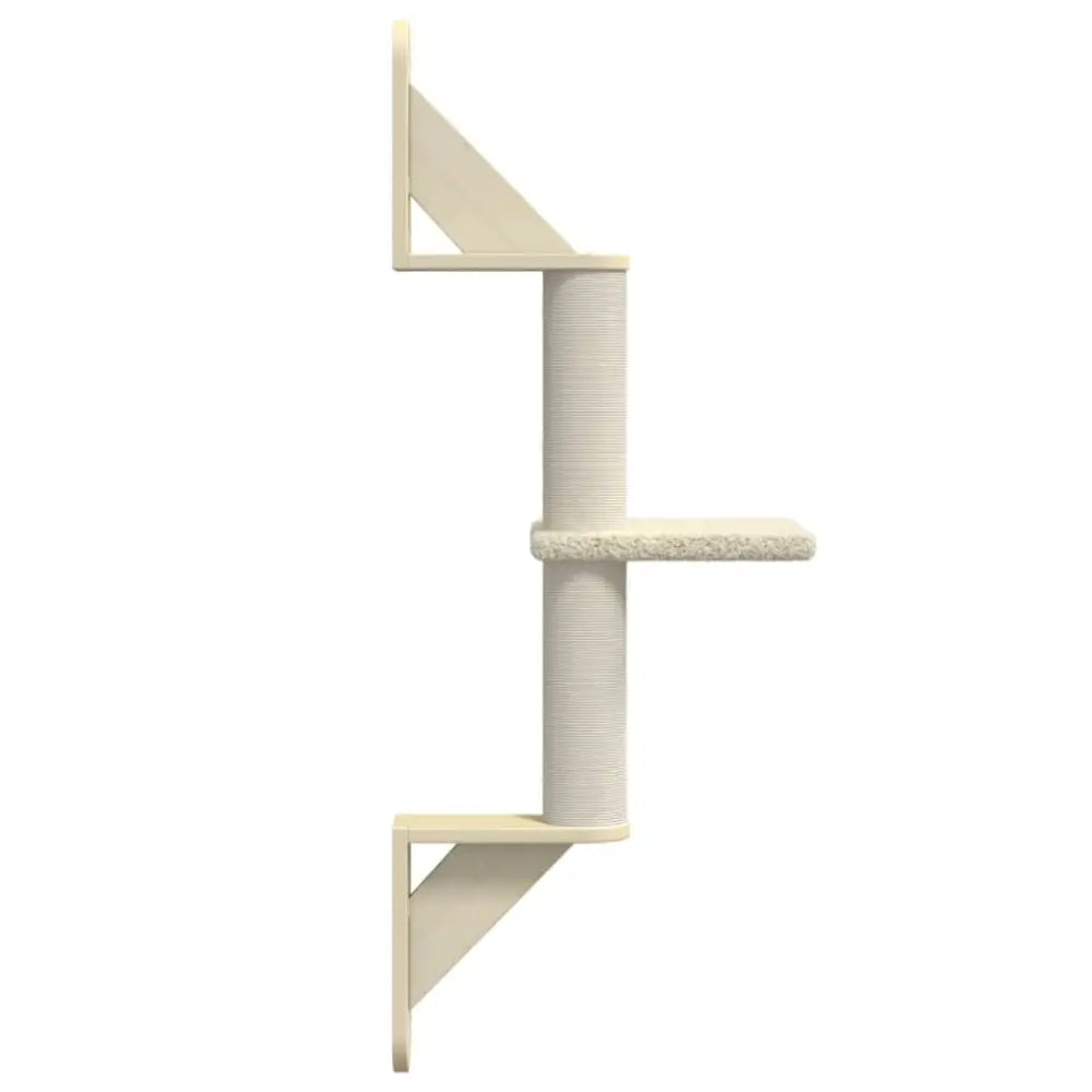 Vidaxl wall-mounted cat tree with scratching post cream