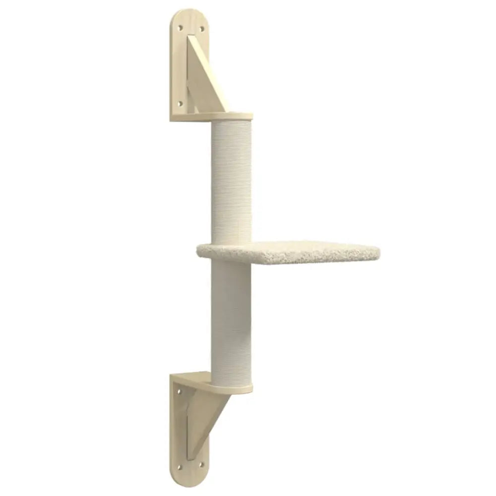 Vidaxl wall-mounted cat tree with scratching post cream