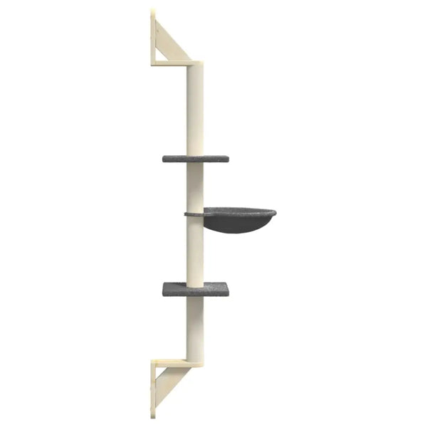 Vidaxl wall-mounted cat tree with scratching post dark grey