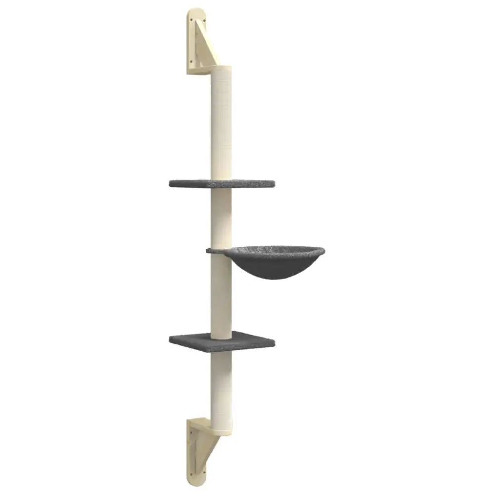 Vidaxl wall-mounted cat tree with scratching post dark grey