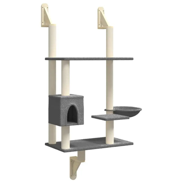 Vidaxl wall-mounted cat tree with scratching post dark grey