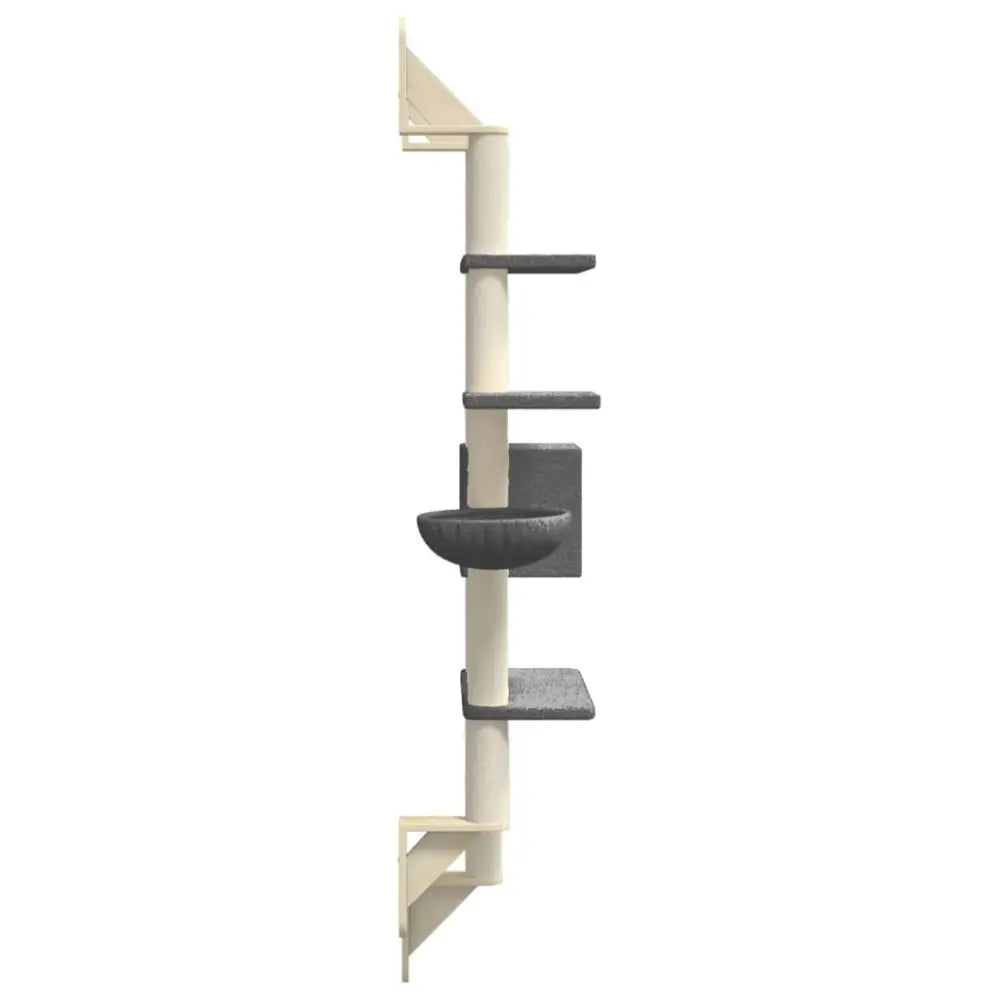 Vidaxl wall-mounted cat tree with scratching post dark grey