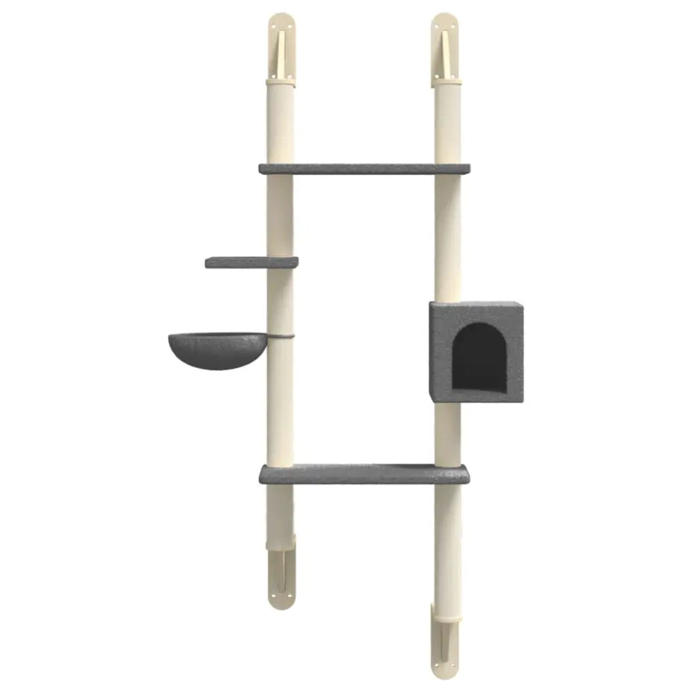 Vidaxl wall-mounted cat tree with scratching post dark grey