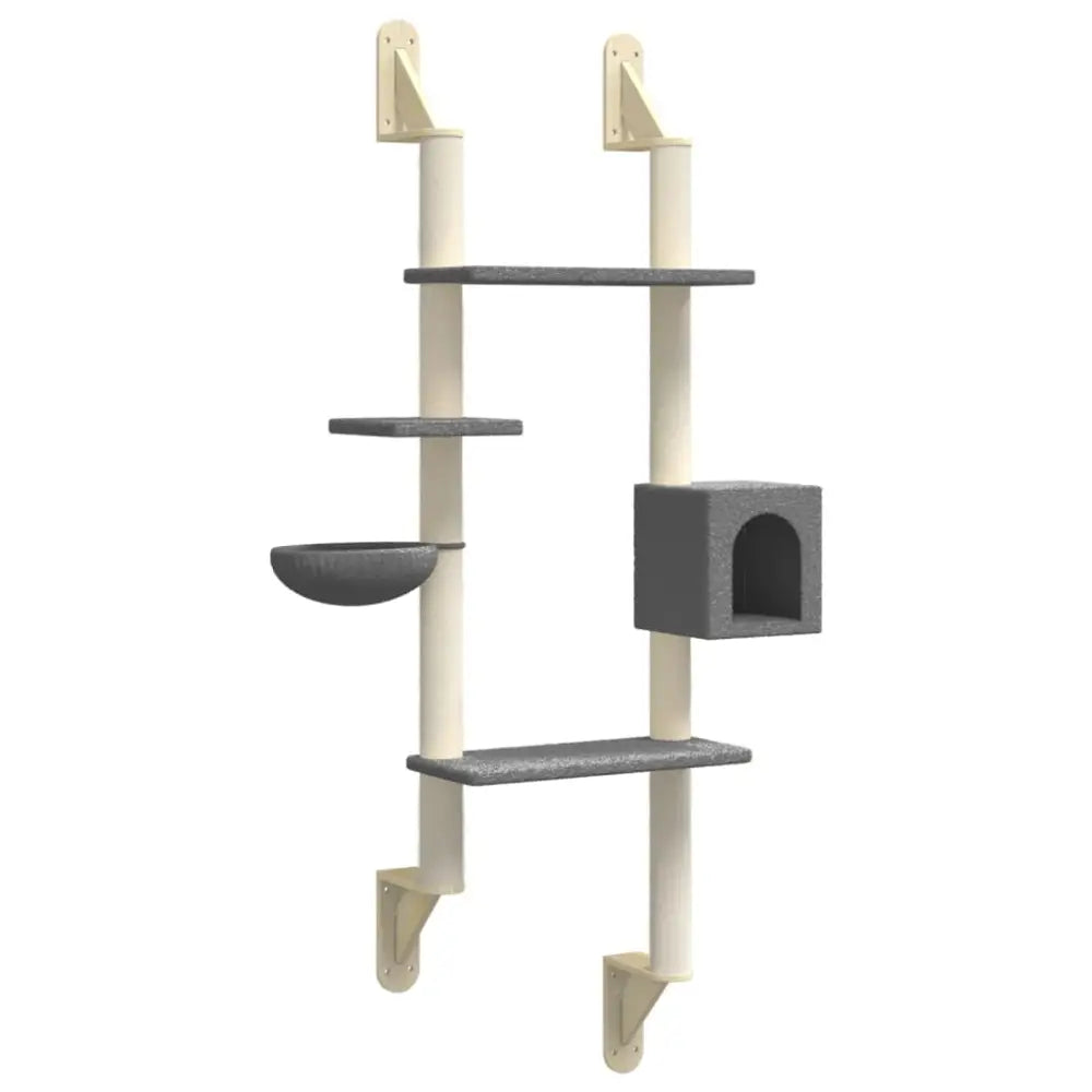 Vidaxl wall-mounted cat tree with scratching post dark grey