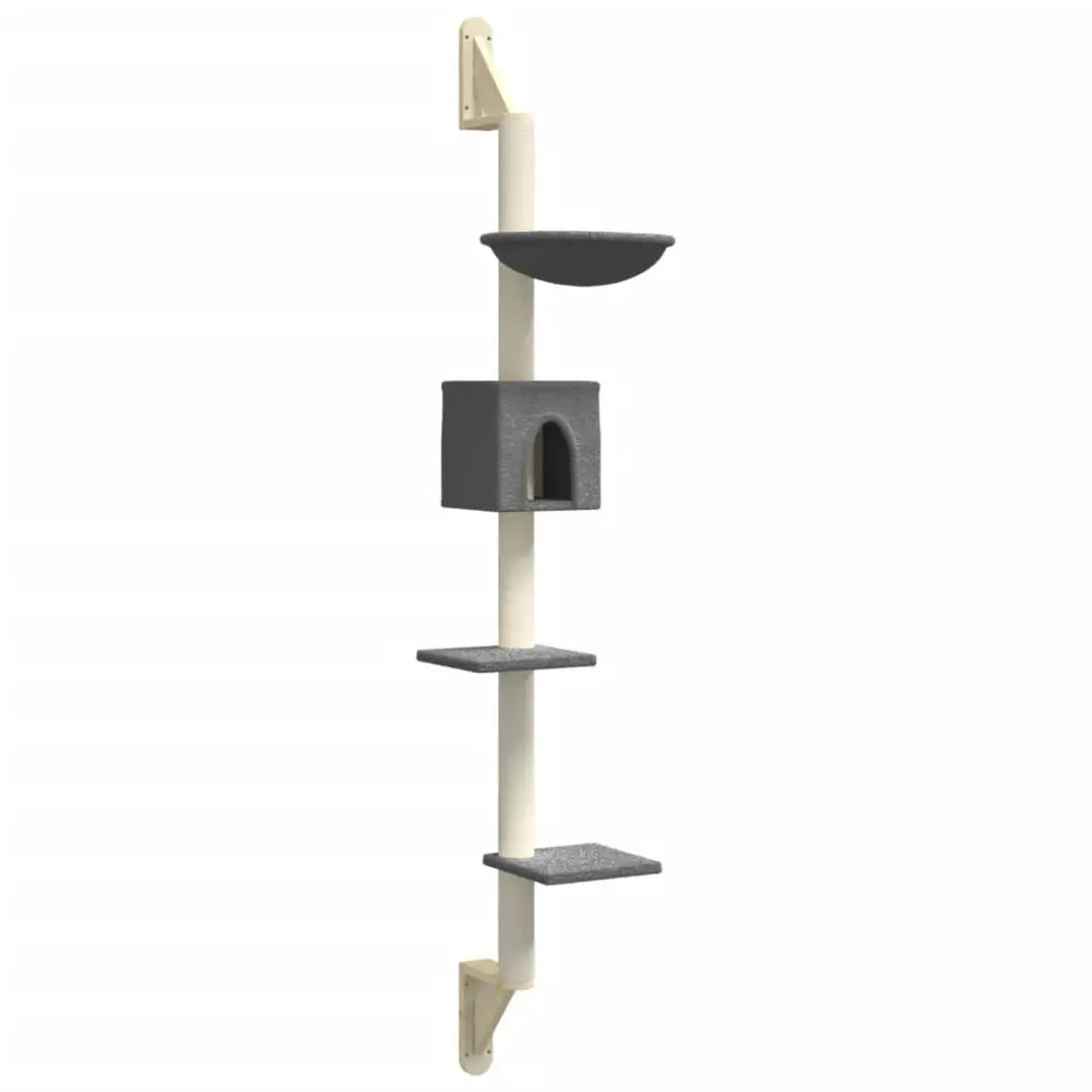 Vidaxl wall-mounted cat tree with scratching post dark grey