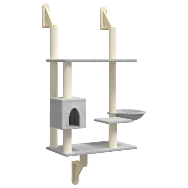 Vidaxl wall-mounted cat tree with scratching post light