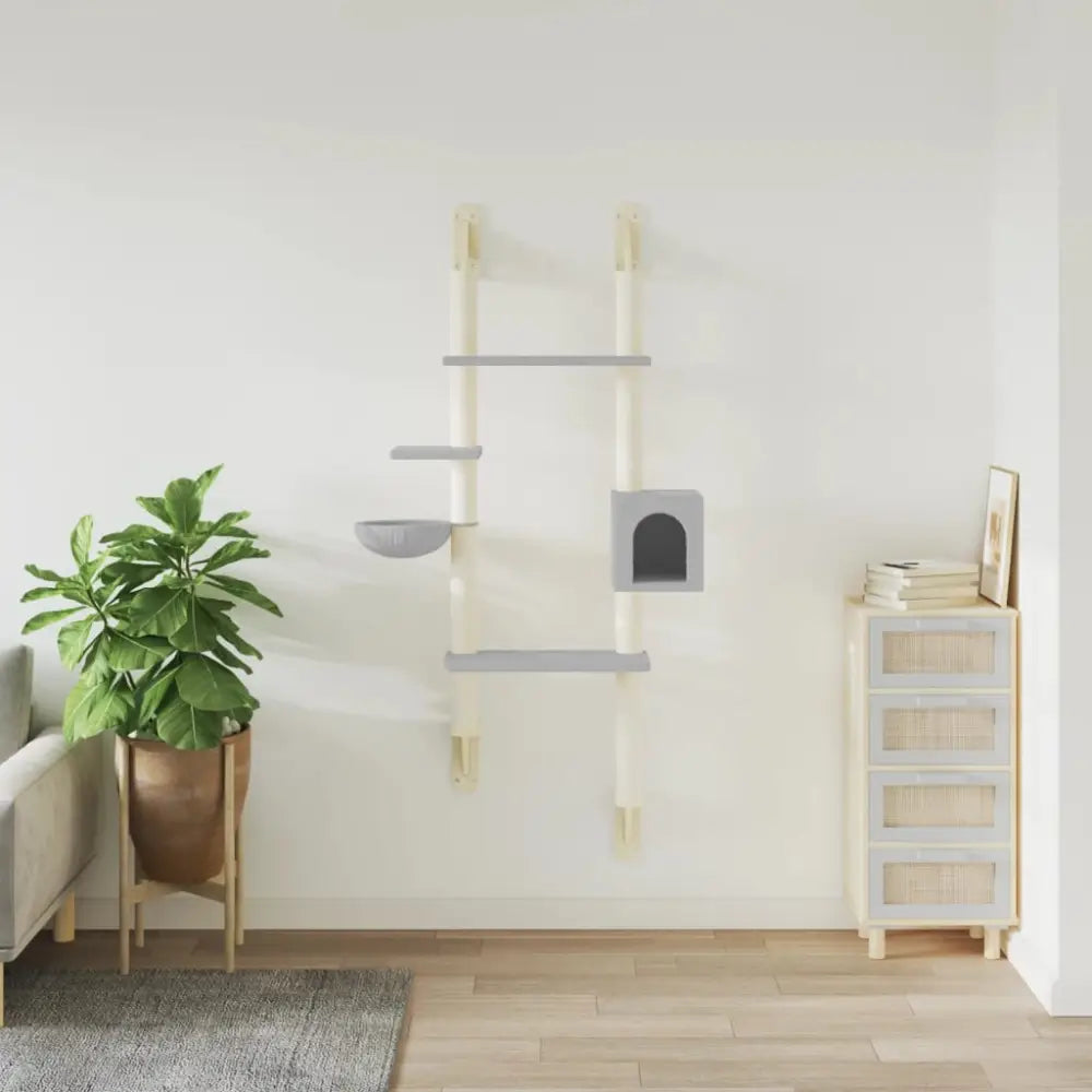 Vidaxl wall-mounted cat tree with scratching post light