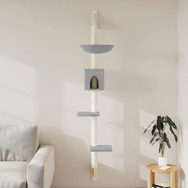 Vidaxl wall-mounted cat tree with scratching post light