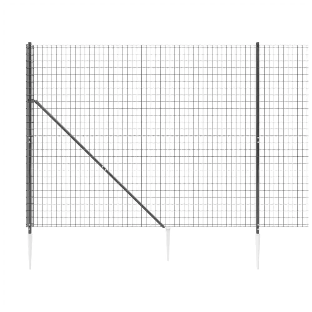 Vidaxl wire mesh fence with spike anchors anthracite 1.4x10 m Nexellus