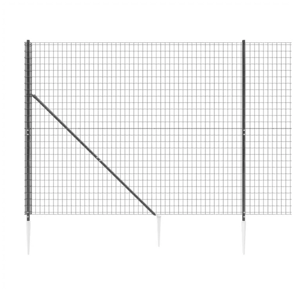 Vidaxl wire mesh fence with spike anchors anthracite 1.4x10 m Nexellus