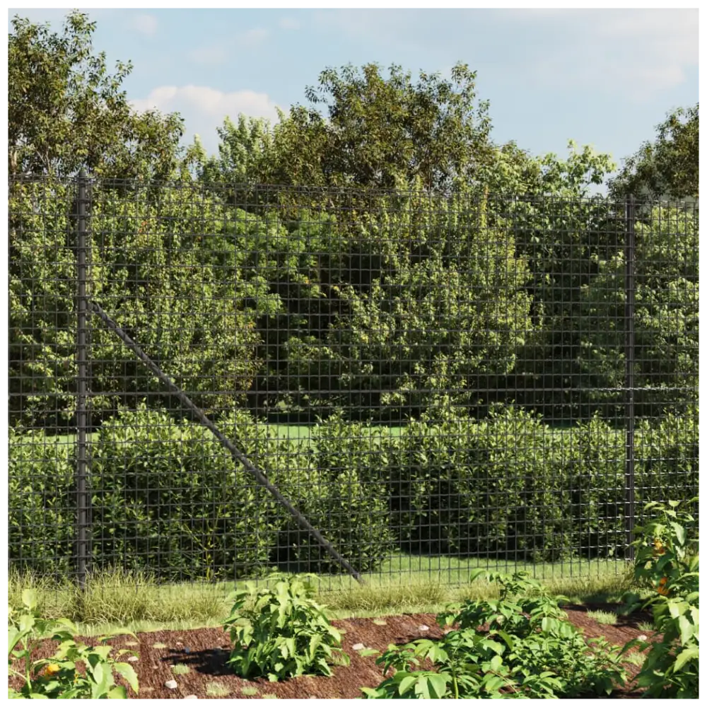 Vidaxl wire mesh fence with spike anchors anthracite 1.4x10 m Nexellus