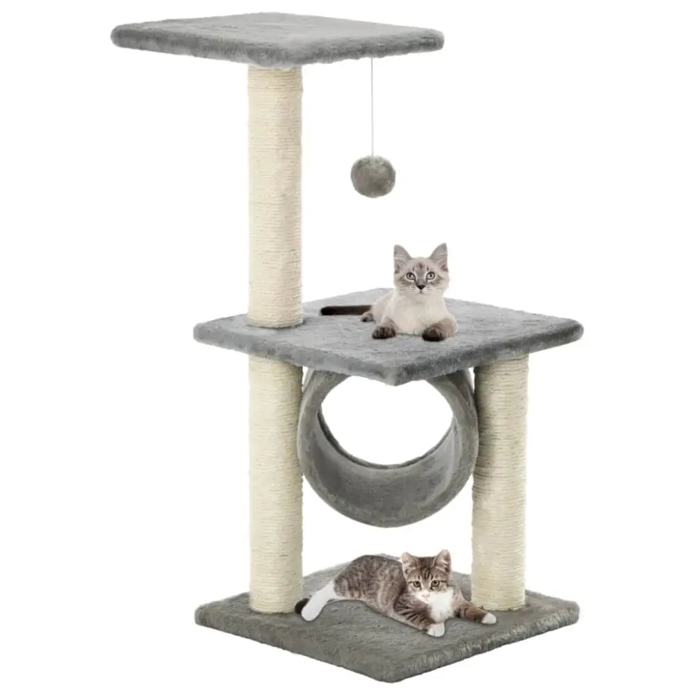 Vidaxlcat tree with sisal scratching posts 65 cm grey - Grey