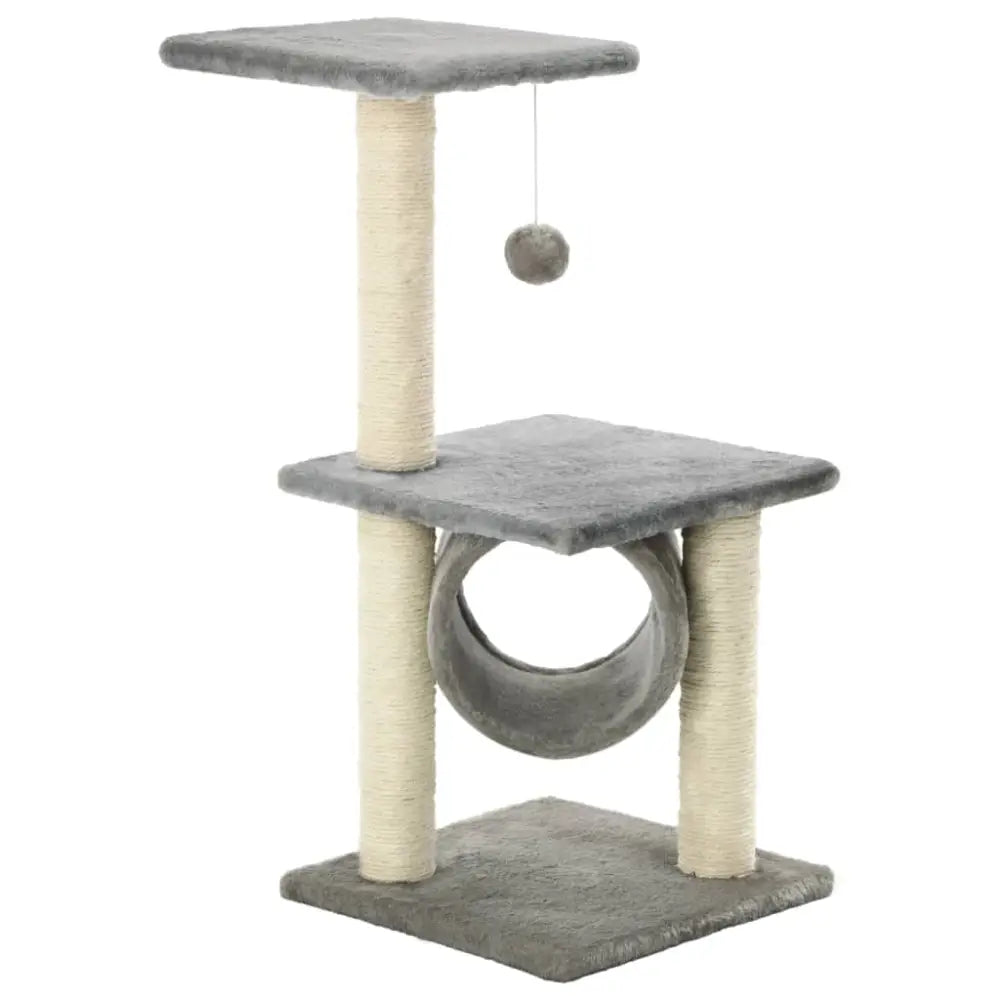 Vidaxlcat tree with sisal scratching posts 65 cm grey - Grey