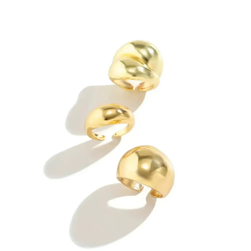 Vintage punk gold color open rings set Nexellus