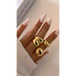 Vintage punk gold color open rings set Nexellus
