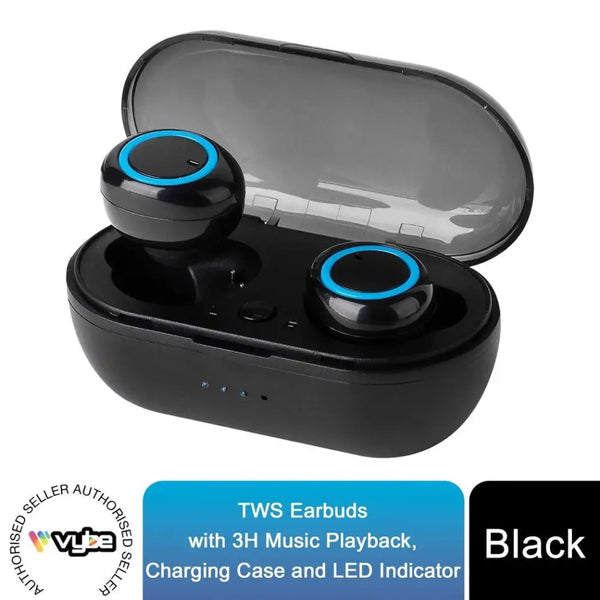 Vybe tws earbuds with 3h music playback charging case