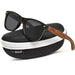 Walnut wood classic style sunglasses with black polarized