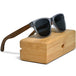 Walnut wood classic style sunglasses with semi-transparent