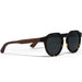 Walnut wood panto sunglasses with tortoise frame and black