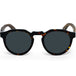 Walnut wood panto sunglasses with tortoise frame and black