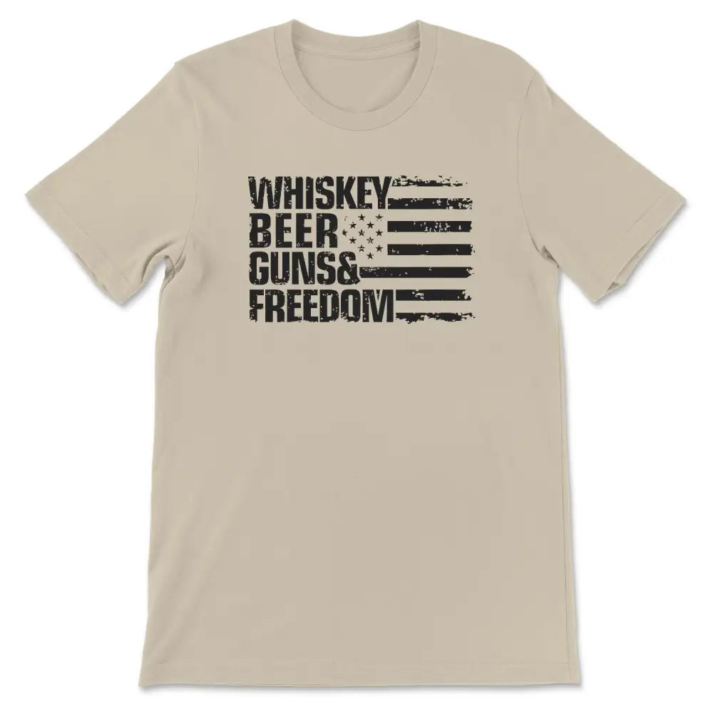 Whiskey beer guns & freedom tee