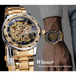 Winner golden watches classic rhinestone clock roman analog male Nexellus