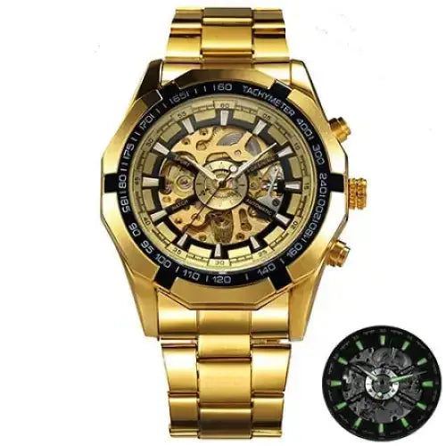 Winner watch men skeleton automatic mechanical watch gold skeleton Nexellus