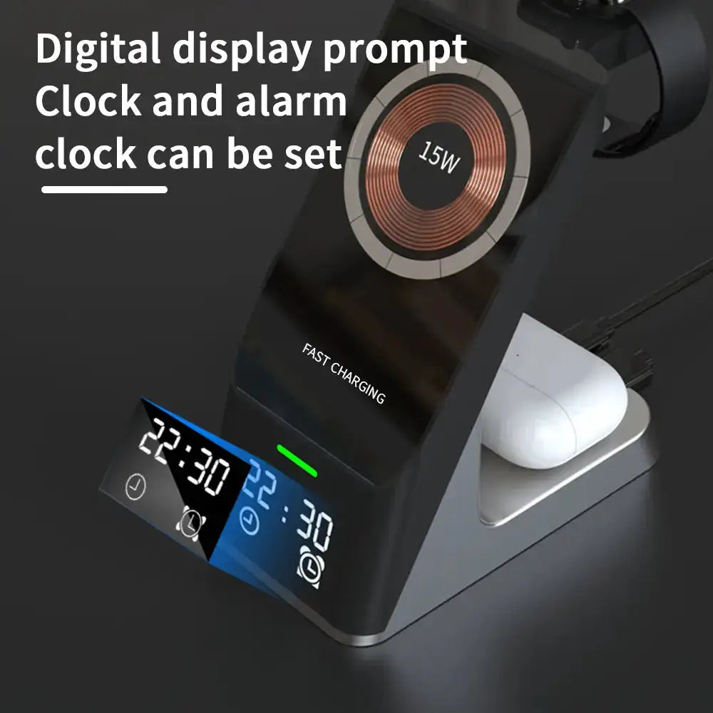 Wireless charger 6-in-1 multi-function clock alarm clock for apple 14 Nexellus