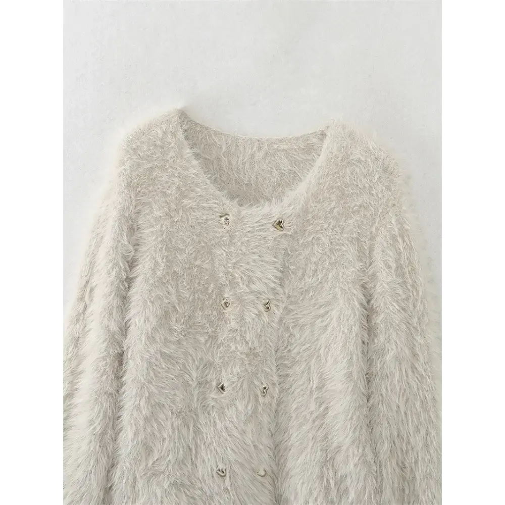 Women buckled mohair sweater long sleeve female top Nexellus