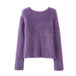 Women buckled mohair sweater long sleeve female top Nexellus