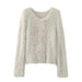 Women buckled mohair sweater long sleeve female top Nexellus