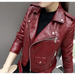 Women faux soft leather jacket zip coat Nexellus