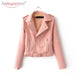 Women faux soft leather jacket zip coat Nexellus