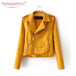 Women faux soft leather jacket zip coat Nexellus