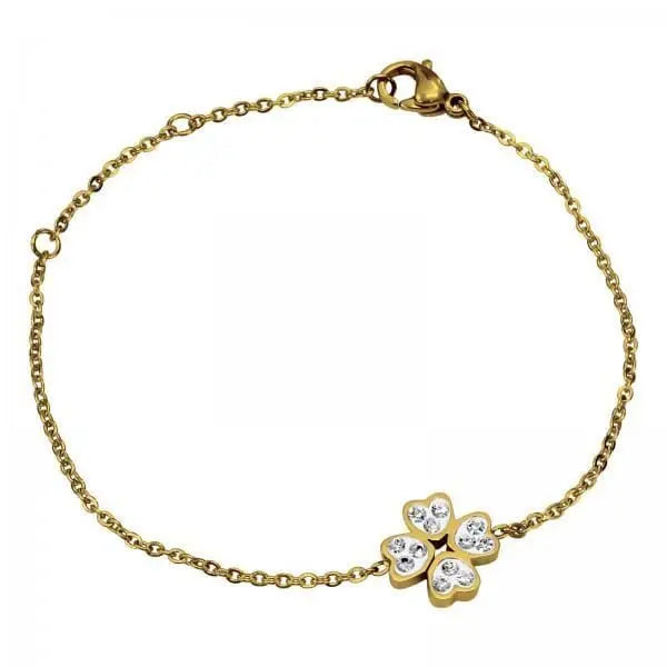 Women Gold Steel Flower Bracelet - Nexellus