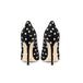 Women Leather Black Polka Dot High-Heeled Shoes With Thin Heels Nexellus